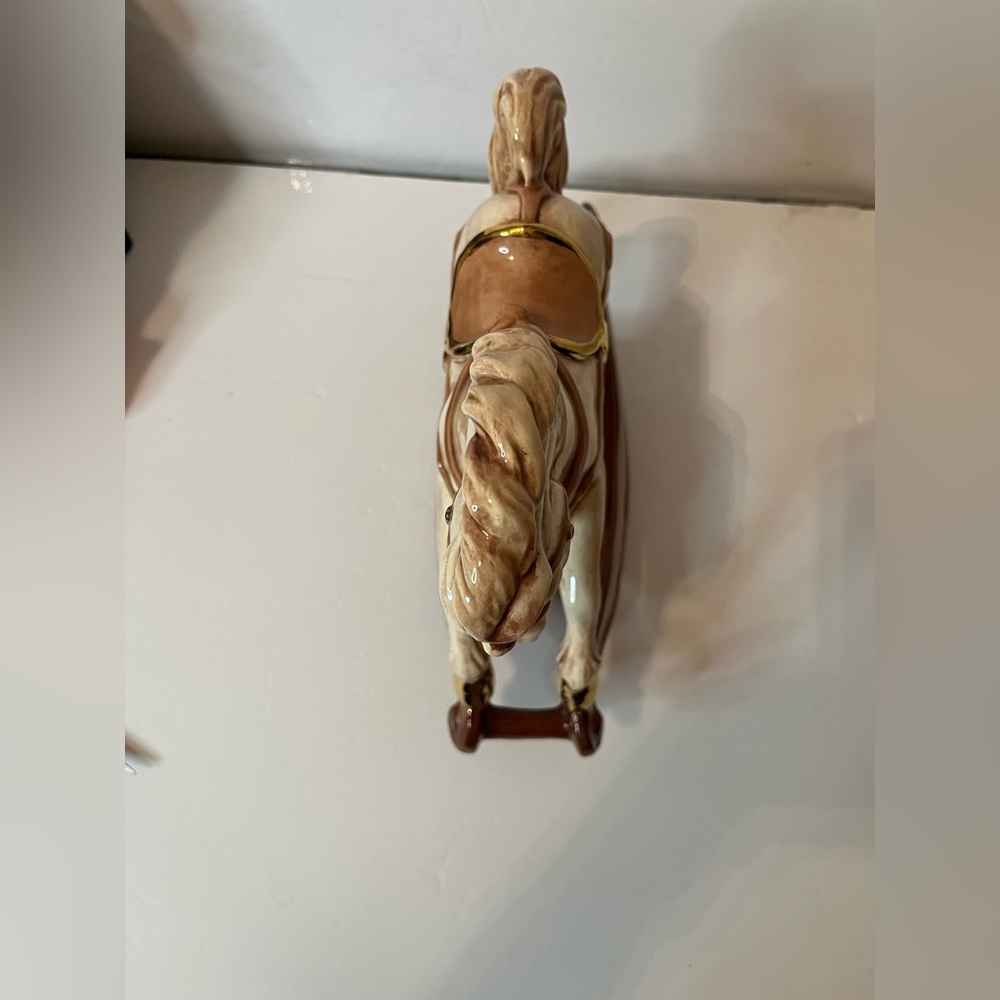 Painted Ceramic Rocking Horse Figurine - Picture 5 of 8
